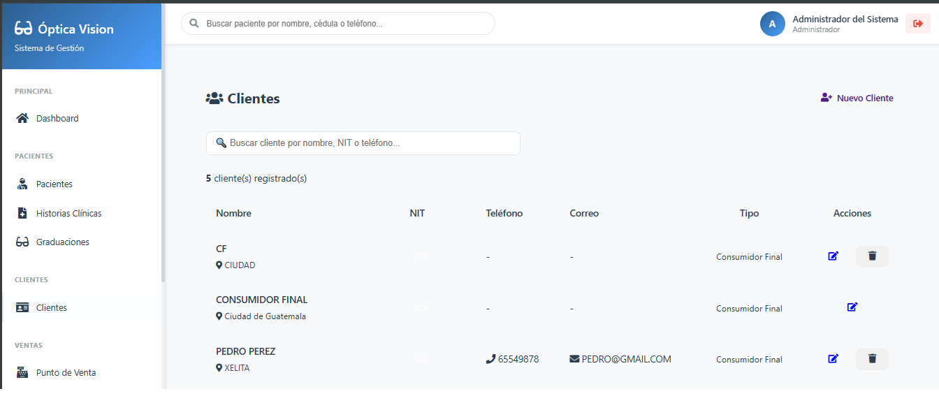 Gestión de Clientes